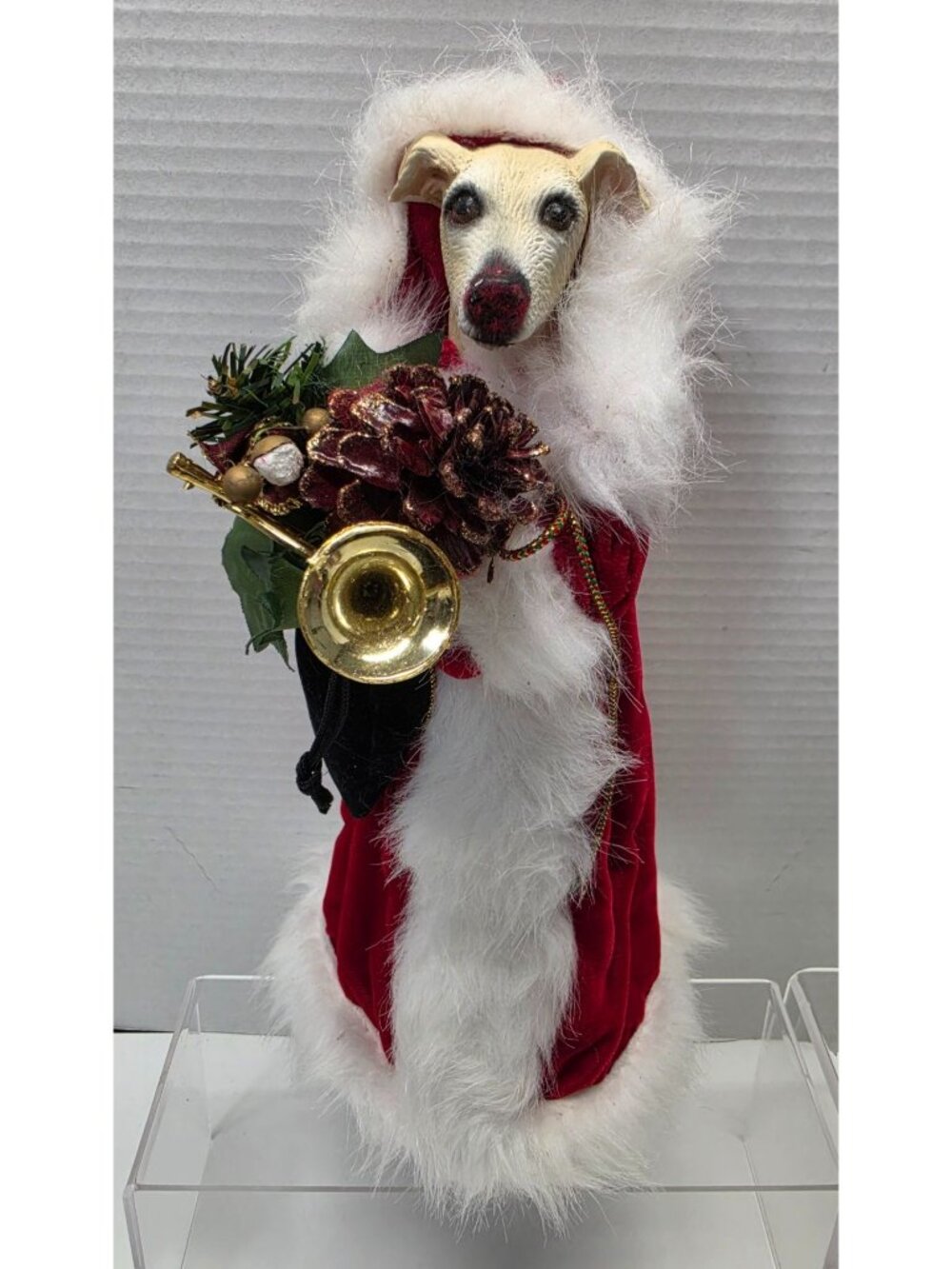 Two Sisters & Co Pet Angel Dog Christmas Tree Topper Red Velvet 11.5"